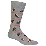 Hot Sox Men's Classic Fashion Crew, Football (Sweatshirt Grey Heather), Shoe 6-12 / Sock Size: 10-13