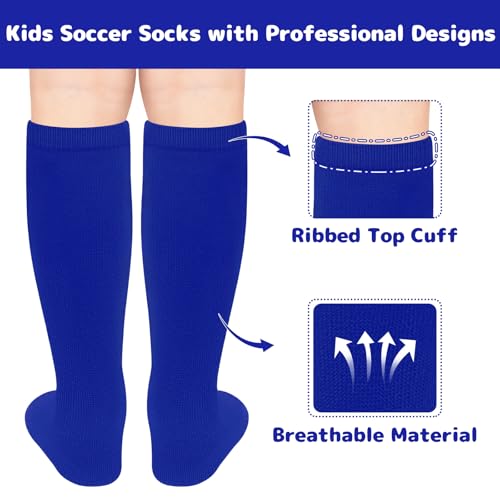 Image of Olreco 1 Pack Toddler Kids Youth Soccer Socks Girls Boys Baseball Socks Youth Knee High Softball Football Accessories Cotton