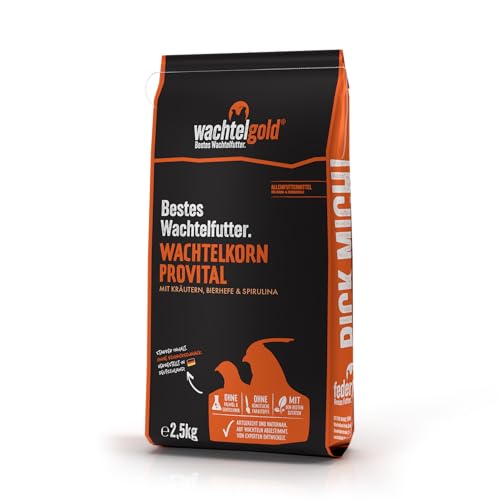WachtelGold® Wachtelkorn ProVital 2,5 kg – hochwertiges Alleinfutter für Legewachteln | Kräuterkomplex aus Oregano, Thymian & Spirulina | unterstützt Verdauung & Vitalität | ohne Gentechnik & Palmöl