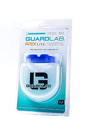 Image of GuardLab APEX Mouthguard w /Case | Football, Basketball, Boxing, Wrestling, Soccer, Karate, Hockey, MMA | Adult & Youth | Pre-Indented for a Precise Fit (Liquid Gold, Medium)