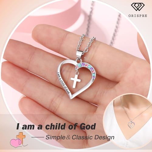Cross Necklace for Girls- Gifts for Daughter Granddaughter Niece Goddaughter Child of God Birthday, Christmas, First Communion, Baptism, Confirmation2