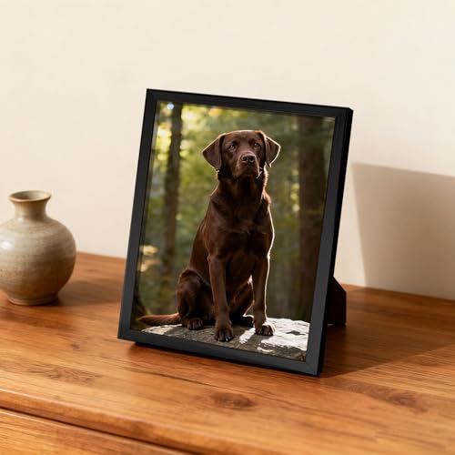 Marco de fotos de 3.5 x 5 pulgadas, estilo moderno para pared y mesa, soporte de fotos decorativo, minimalista, acabado brillante, ideal para el hogar (negro)