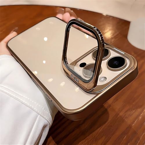 iPhone 15 12 13 14 16 Pro Max�p ���b�L�����t���J���������Y�ی�X�^���h�d�b�P�[�X �n�[�h�ϏՌ��J�o�[ �S�[���h iPhone 15 ProMax�p