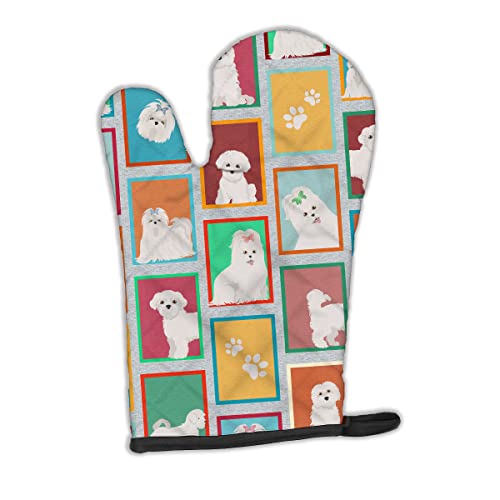 Caroline's Treasures MLM1123OVMT Lots of Maltese Oven Mitt Heat Resistant Thick Oven Mitt for Hot Pans and Oven, Kitchen Mitt Protect Hands, Cooking Baking Glove