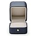 Oirlv Gorgeous Steel-Blue Ring Box Premium Leather Ring Gift Box for Wedding,Proposal Jewelry Storage Case