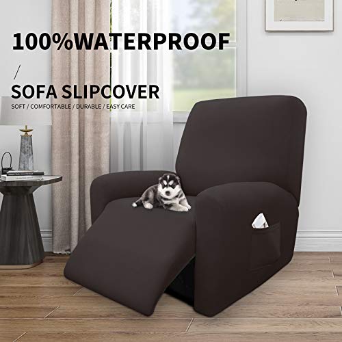 Image of Easy-Going 4 Pieces Waterproof Recliner Chair Slipcover Washable