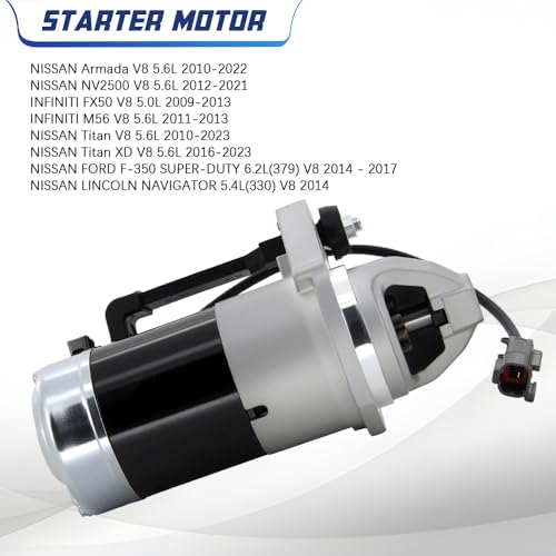 19068 New Starter Compatible with 09-22 Nissan Titan Armada Pathfinder NV2500 NV3500 Infiniti Q70 Q70L QX56 QX80 QX70 FX50 M56 5.6 5.0 V8 Engine OE#: 23300-1CA0A 410-48313 M001T30671ZC by KEDAKEJI - Image 3