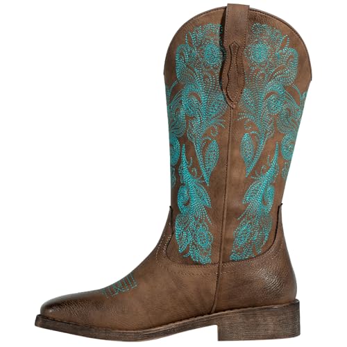 J's.o.l.e Ladies Floral Cowboy Boots for Women Square Toe Cowgirl Boots Fashion Western Boots3