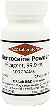 Benzocaine (Free of HCL), Fine Powdr/Crystals, High Purity, 100 Grams, 99.99+%, Same Day Ship