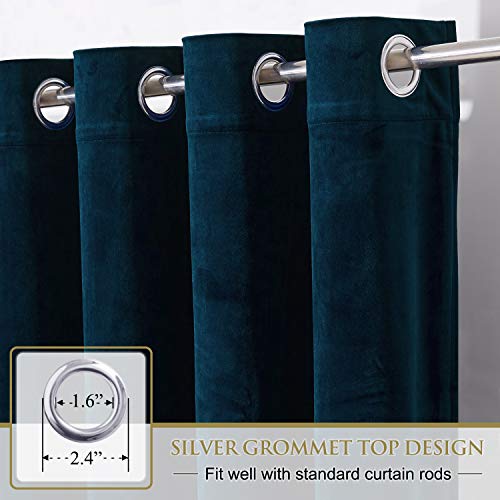 PONY DANCE Navy Blue Velvet Curtains - Image 2