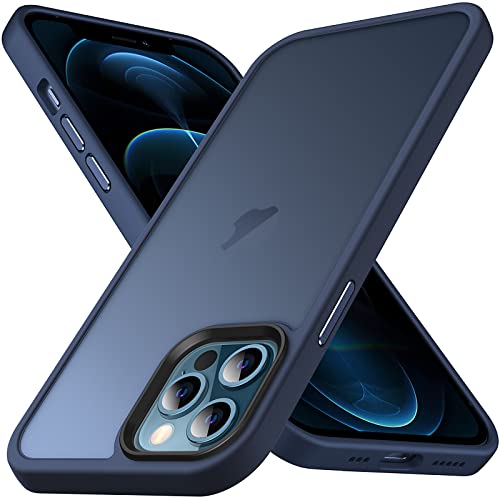 Anqrp Zero Seriesr Compatible avec iPhone 12 Pro Max Coque, Étui translucide Mat et Minimaliste, Coque pour iPhone 12 Pro Max avec Silicone Liquide 6.7 Pouces, Bleu foncé Cover