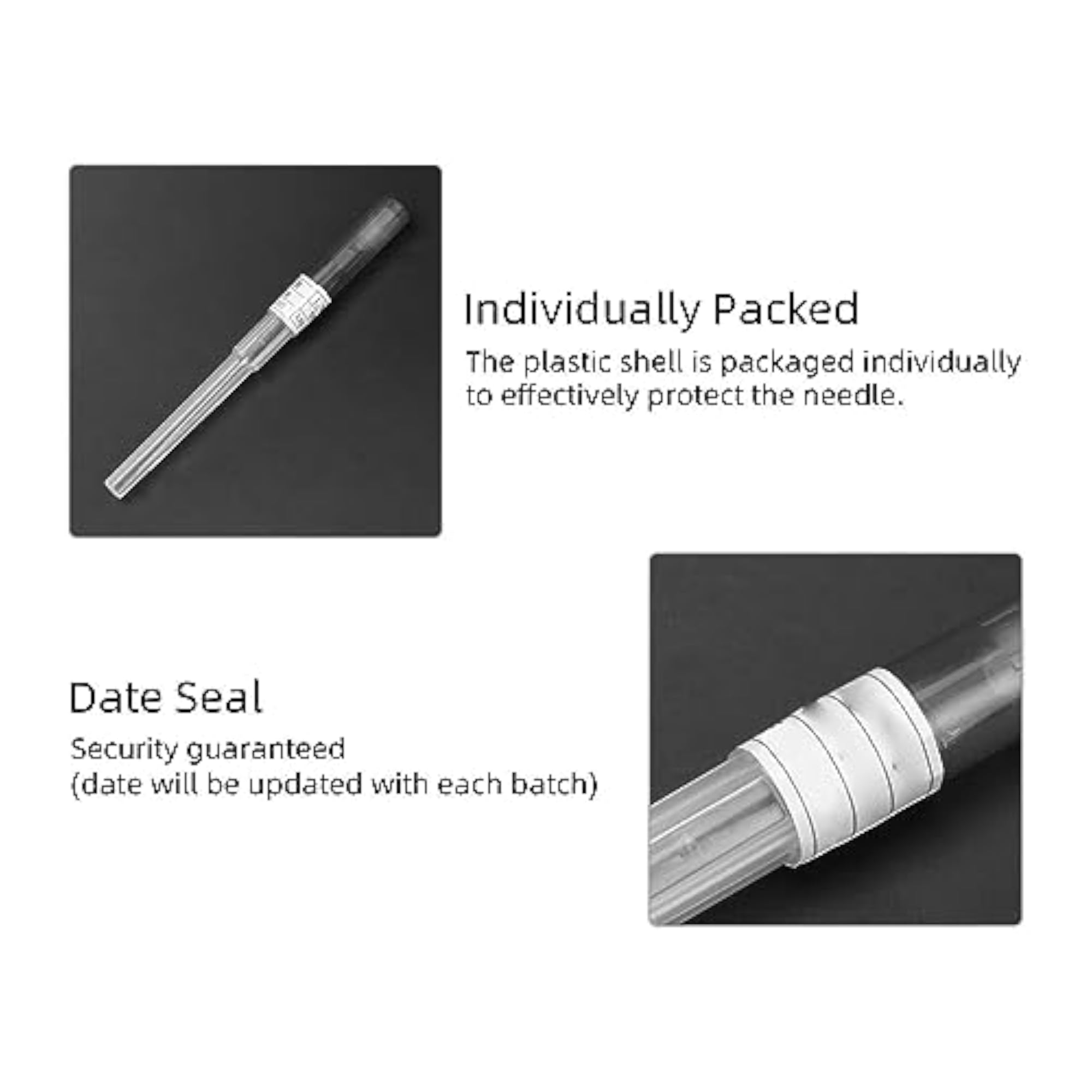 2x Body Piercing Needles, Stainless Steel Navel Ear Nose Tool
