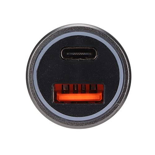 Carregador USB C para carro, tomada de carregamento rápido de porta dupla de 12 V 24 V para iOS 13,