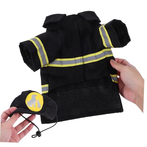 Disfraz de Bombero para Perros y Gatos Talla S Negro miniatura 4