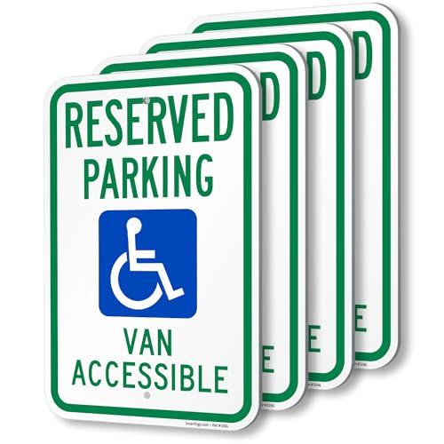 Panneaux Reserved Parking Van Accessible réfléchissants bleu et vert de 45x30 cm