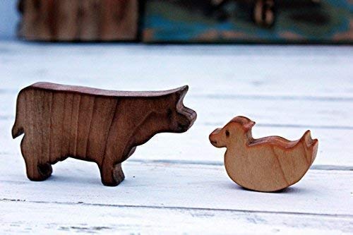 Wooden Set of animal farm, Wooden animal, Wooden toys, Waldorf toys, Waldorf animal toy, Eco-freindly toy, Toys wooden, Wooden puzzle, Christmas toys - Thumbnail 5