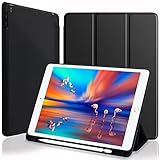 530円お得!Wonzir iPad 第9世代 ケース iPad 10.2 ケース (2021/2020/2019モデル) ペン収納 スタンド機能 iPad 10.2 インチ 保護カバー 軽量 薄型 シンプル 三つ折りスタンド 全面保護型 傷つけ防止 iPad 第8世代 ケース 手帳型 iPad 第7世代 ケース 便利なペンホルダー付きブラック