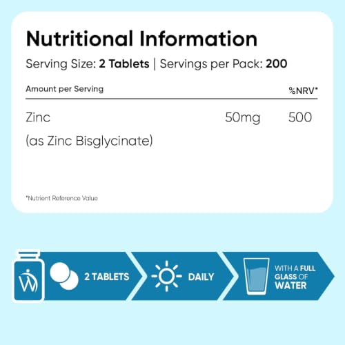 Zinco Integratore in 400 Compresse, Formula Vegana, 13 Mesi di Scorta, Compresse da 6,35mm, Integratore Zinc Bysglicinate, Lo Zinco Contribuisce alla Normale Funzione del Sistema Immunitario (EFSA) - Immagine 5