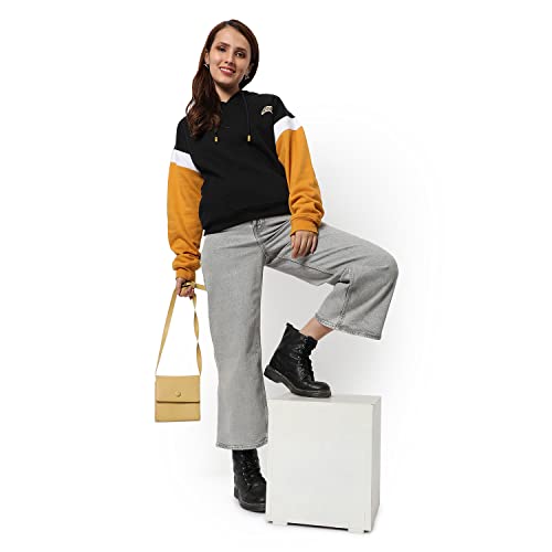 Image of Campus Sutra Women's Cotton Hooded Neck Sweatshirt