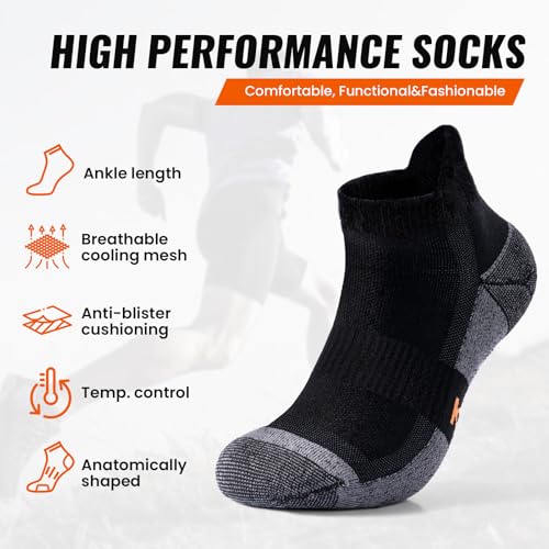 4 Pairs Merino Wool Ankle Running Hiking Socks Compression Support Breathable Thick Cushion No Show Socks for Men2