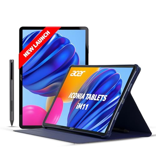 Acer Iconia Tab iM11-12M with Stylus Pen| 11.45” IPS Display, G99-8781 Processor, 8GB RAM + 256GB Storage, 16MP Rear+8MP Front Camera,Wi-Fi + 4G LTE(Calling), Android 14,BT 5.2, Slim Metal Body,Blue