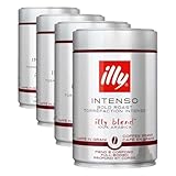 illy Caffè in grani da macinare Tostato INTENSO, Barattolo da 250 grammi (Confezione da 4)