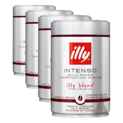 Café en grano illy de tueste INTENSO, lata de 250 g (Paquete de 4)