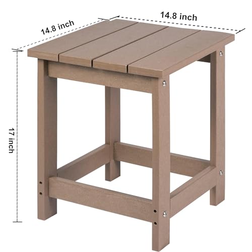 image for LZRS Adirondack Square Outdoor Side Table for Patio, Pool Composite Pa
