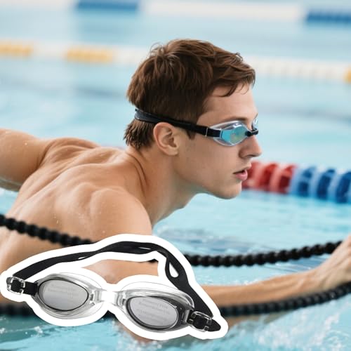 VNIDJGB Swimming Goggles, Anti Fog No Leaking Clear Mens Goggles Swimming, Professional Fit & Comfort Black Adult Swim Goggle, Swim Goggle Adult for Adults Women Men & Kids.(Black) - Image 3