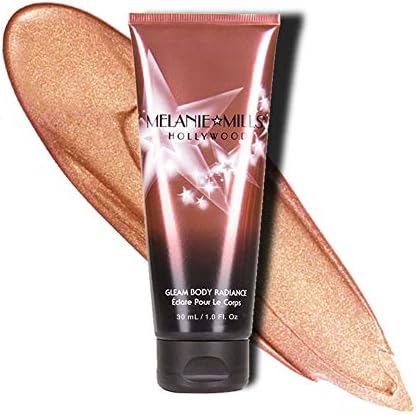 Melanie Mills Hollywood Gleam Body Radiance All In One Makeup, Moisturizer & Glow For Face & Body - Rose Gold, Mini 1 fl.oz.