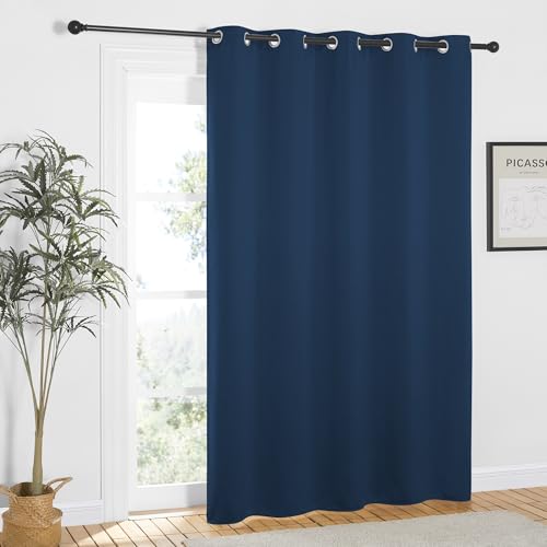 NICETOWN Moroccan Blue Blackout Curtains 84 inch Length, Grommet Top Room Darkening Drapes for Bedroom Living Room, Light Blocking Window Covering for Privacy (W66 x L84 Inch, 1 Panel)