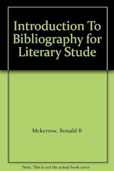 Hardcover Introduction To Bibliography for Literary Stude Book