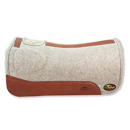 Southwestern Equine OrthoRide Elite Saddle Pad Premium Tan Topper with Fleece Bottom 1 inch (30 x 30, Natural Leathers)