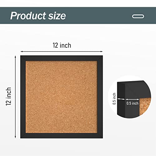 Facilife 4 Packs Pin Board Square Cork Board, Black Framed Bulletin Board, Cork Boards For Walls With Frame, Decorative Bulletin Board For Office, School & Home #TOP2