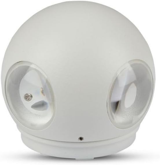 V-TAC V-TAC Moderne ronde wandlamp in vier richtingen, IP65 waterdicht witte behuizing vier richtingen wandlamp voor tuinen, parkeerplaatsen, gangen, poorten, gevels, daglichtwit, 4W 4000K zacht wit