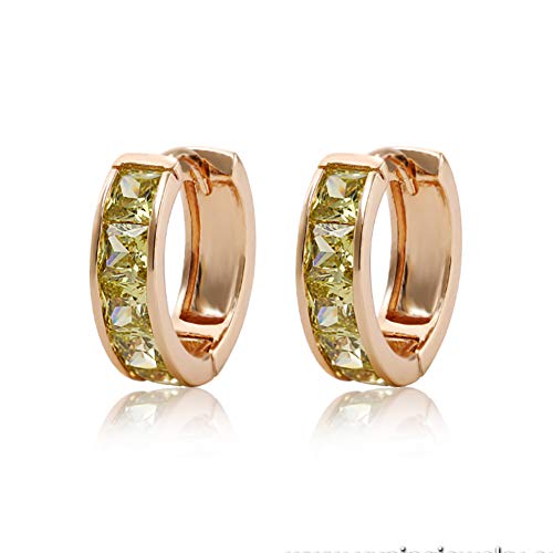 Preisvergleich Produktbild ELSAPELC Kleine Creolen Ohrringe für Damen Rosegold Eingelegter farbiger Zirkon