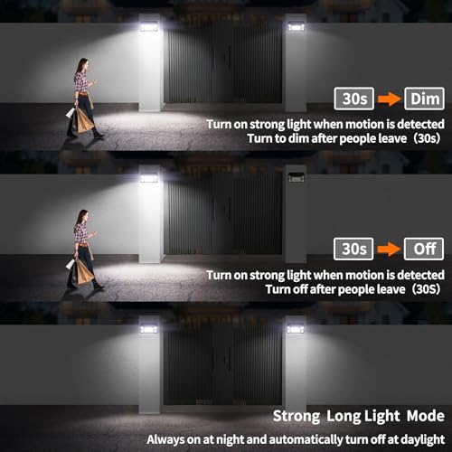 intelamp Solar Outdoor Lights Waterproof with Dual Sensors,1300LM Solar Floodlights Outdoor Motion Sensor Security Flood Light 270° Wide Lighting Angle with 3 Modes for Garden Yard Patio