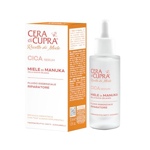 Cera di Cupra, Cica Serum, Siero Miele di Manuka della Nuova Zelanda, Potenzia i Naturali Processi di Autoriparazione della Barriera Cutanea, Made in Italy, Dermatologicamente Testato, 30 ml