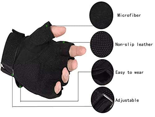 ZaySoo Black Cycling Gloves with Leather Knuckles - Image 7