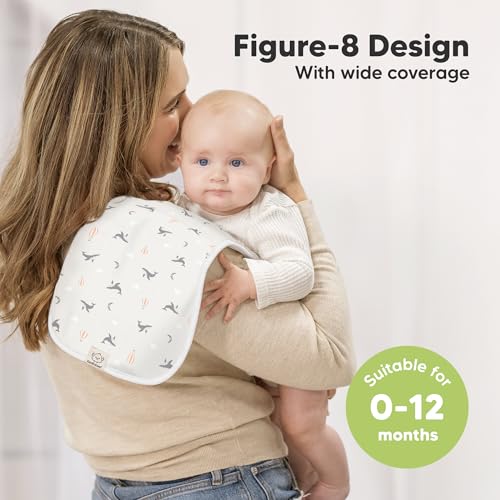 Image of Organic Burp Cloths Baby Boy & Girl - 5-Pack Super Absorbent Cotton Burping Cloths for Babies, Soft & Plush Newborn Spit Up Rags, Infant Towels for Milk Spit Up, Unisex, Large 21 inch x 10 inch (Marine Muse)