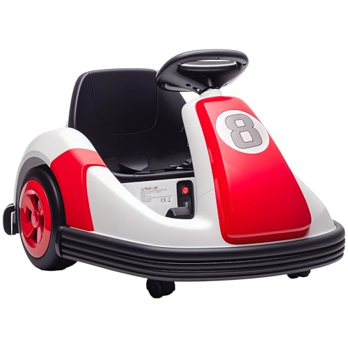 AIYAPLAY Voiture Tamponneuse Électrique Enfant 6V, Rotation à 360°, Auto-Tamponneuse Enfant avec Double Moteur, Musique et Klaxon, 1,5-5 km/h, Charge 30 kg,...