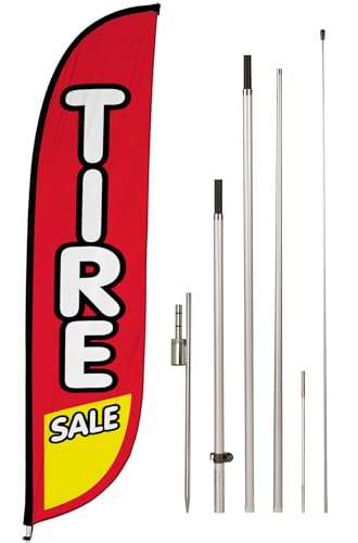 LookOurWay Feather Flag Pole Kit 12ft with Ground Spike