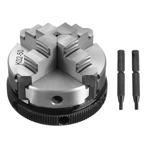 WIIYENA Portabrocas expandible para torno K02-50, portabrocas autocentrante de 4 mandíbulas, 50 mm de diámetro para torneado de madera y metal