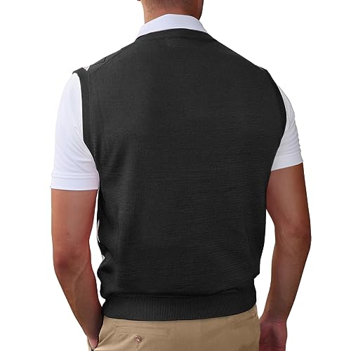 V-Neck Argyle Golf Sweater Vests - GolfKnickers: Mens - Pullover - (EE-6Z)2