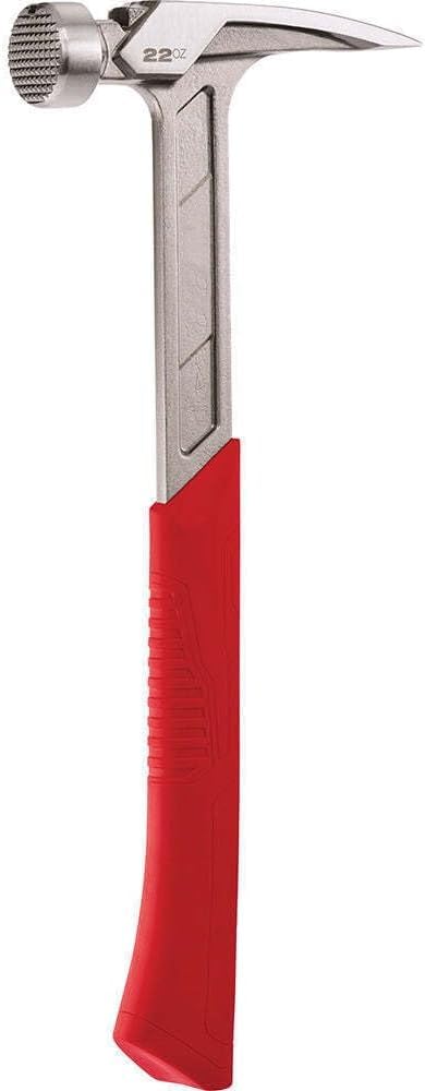 Milwaokee 48-22-9022 Fits For Milwaukee 22oz Milled Face Framing Hammer w/I-Beam Handle, Red