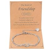 Grevosea Friendship Bracelets for Women, Love Knot Best Friend Bracelet with Greeting Card and Gift Bag Friendship Gifts for Women Bff Bestie Birthday Christmas Jewelry Gift