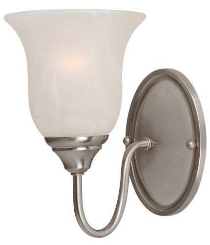 Hardware House 544015 Saturn 5-1/2-Inch by 8-1/4-Inch Bath/Wall Lighting Fixture Satin Nickel , White