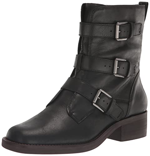 Lucky Brand Women's Katriny Motorcycle Boot Ankle, Black, 10