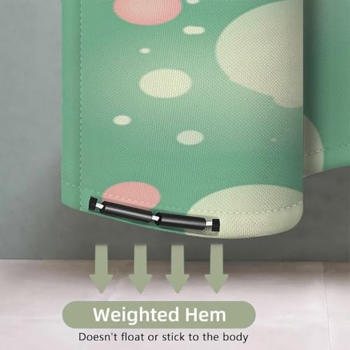 Rideau de douche vert élégant motif pois, idée cadeau femme utile