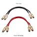 Seismic Audio Speakers Premium 1 Foot Dual RCA Male to Dual RCA Male Audio Patch Cables, Pack of 2, Black and Red Color Cables, 2RCA to 2RCA Audio Cord